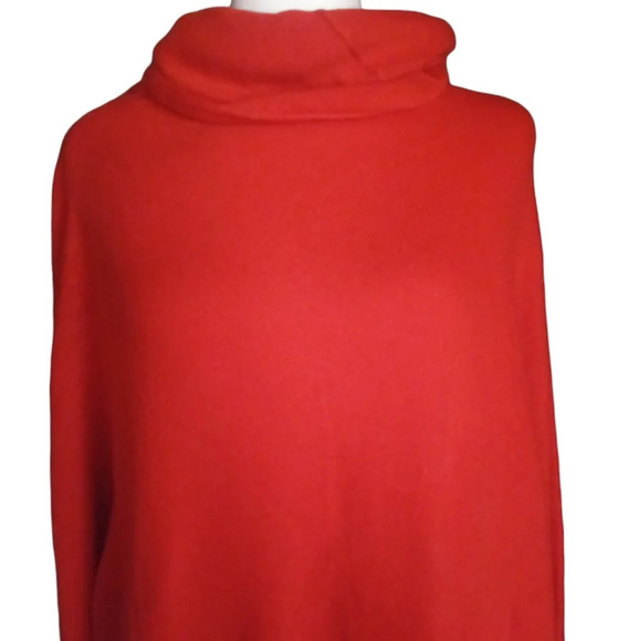 Shamask Red Orange Cowl Neck Oversized 100% Cashmere Sweater Size 1 10 - Picture 2 of 8